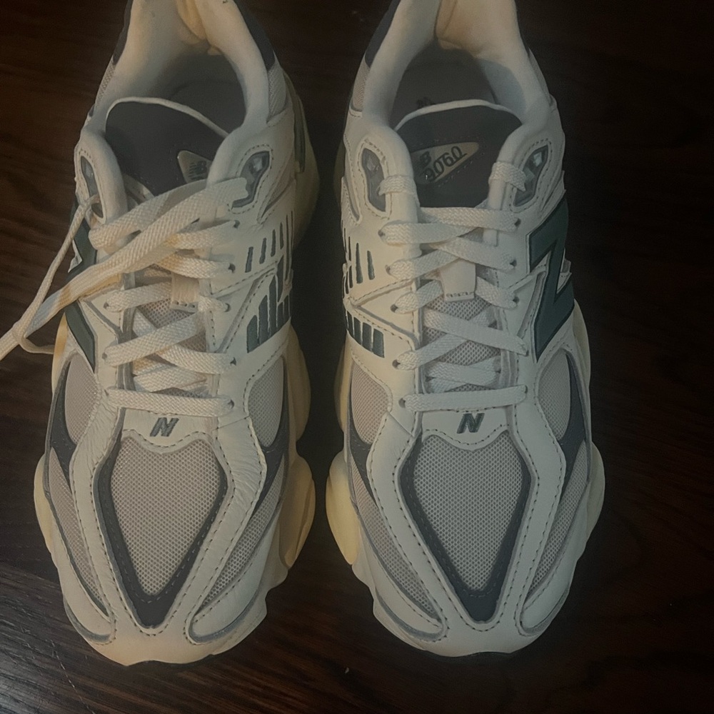 New Balance Cream and Gray Athletic Shoes 9060